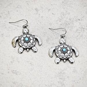 Boho Turquoise Turtle Earrings